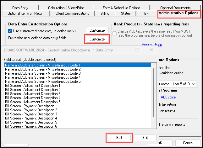 Image of "Customizable Dropdowns in data entry" window